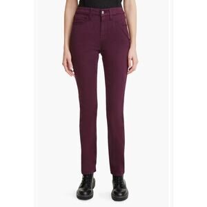 JEN7 by 7 For All Mankind Sateen Slim Straight Leg Jeans Plum Purple 14 NWOT